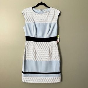 Studio One New York Sky-blue and White Laced Dress